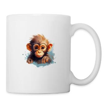 Niedlicher Affe für Kinder für Kinder - Tasse - Weiß - Rechts