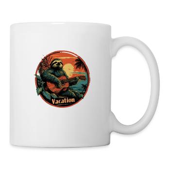 Tropische Faultier-Gitarren-Urlaub Sunset Beach - Tasse - Weiß - Rechts