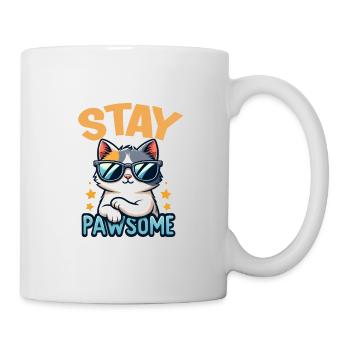 Stay Pawsome Katze für einen Katzenbesitzer - Tasse - Weiß - Rechts