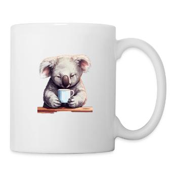 Niedlicher Koala Entspanntes Tier Kaffeebecher - Tasse - Weiß - Rechts