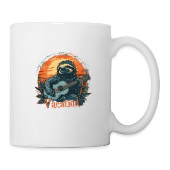 Tropische Faultier-Gitarren-Urlaub Sunset Beach - Tasse - Weiß - Rechts