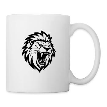 Angry Lion Head Tattoo Style Elegant Mane - Mug - white - Right
