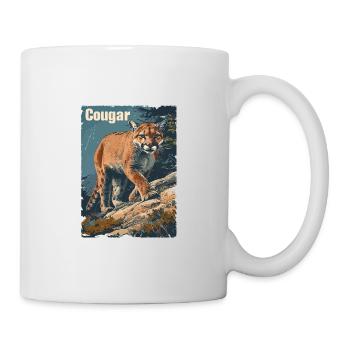 Vintage Wild Berglöwe - Tasse - Weiß - Rechts