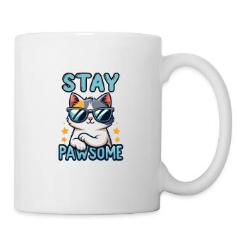 Stay Pawsome Katze für einen Katzenbesitzer - Tasse - Weiß - Rechts