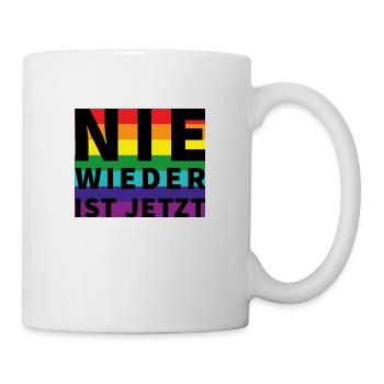 NIE WIEDER IST JETZT Schriftzug Pride - Tasse - Weiß - Rechts