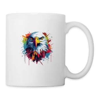 Adler Raubvogel Vogel Pop-Art Stil - Tasse - Weiß - Rechts