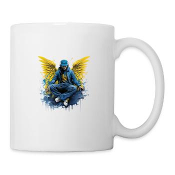 Urban Angel Wings DJ Grafik Stylische Streetwear - Tasse - Weiß - Rechts