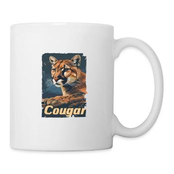 Vintage Wild Berglöwe - Tasse - Weiß - Rechts