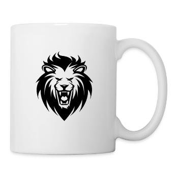 Roaring Lion Head Tattoo Style Elegant Mane - Mug - white - Right