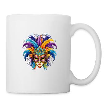 Fasching Karneval Venezianische Maske - Tasse - Weiß - Rechts