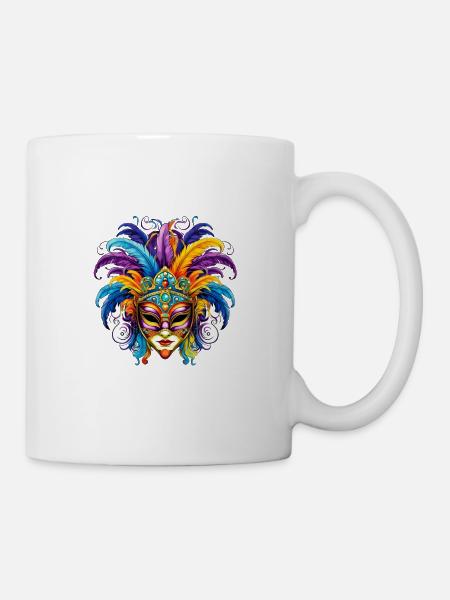 Fasching Karneval Venezianische Maske - Tasse - Weiß