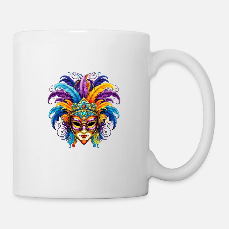 Fasching Karneval Venezianische Maske - Tasse - Weiß