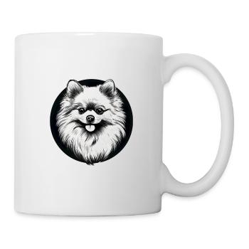 Zwergspitz Hund Hunderasse Pomeranian - Tasse - Weiß - Rechts