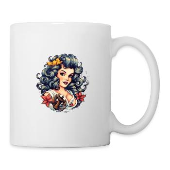 Nautisches Mädchen Seemann Vintage - Tasse - Weiß - Rechts