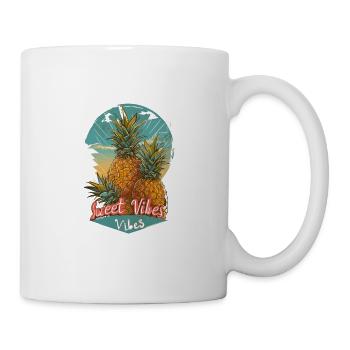 Ananas-Sonnenbrille Obst Retro-Stil für - Tasse - Weiß - Rechts