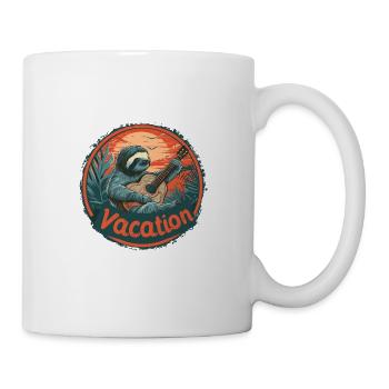 Tropische Faultier-Gitarren-Urlaub Sunset Beach - Tasse - Weiß - Rechts