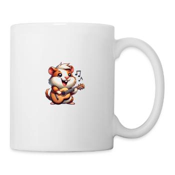 Hamster Musiker Let's Play It Loud Gitarre - Tasse - Weiß - Rechts
