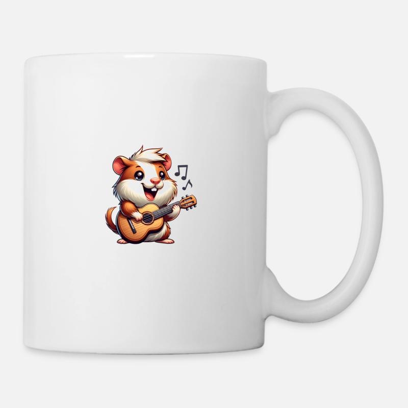 Hamster Musiker Let's Play It Loud Gitarre - Tasse - Weiß