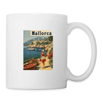 Vintage Mallorca Reise Spanien Insel - Tasse - Weiß - Rechts