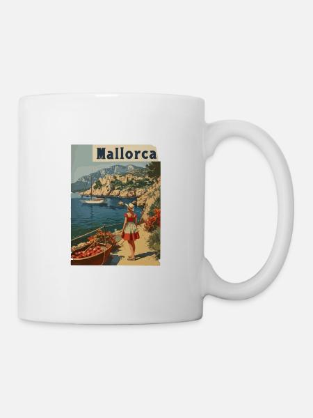 Vintage Mallorca Reise Spanien Insel - Tasse - Weiß