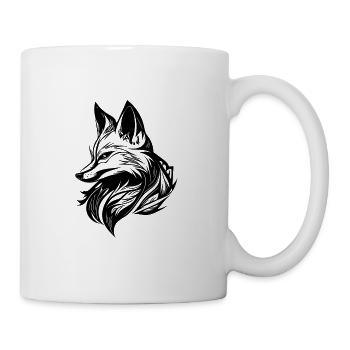Eleganter schlauer Fuchs in Tattoo Tinte - Tasse - Weiß - Rechts