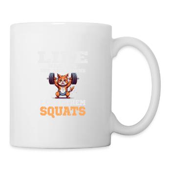 Lustige Katze Squat Gym Workout Fitness für - Tasse - Weiß - Rechts