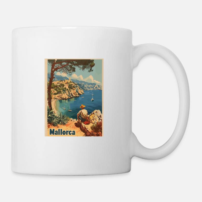 Vintage Mallorca Reise Spanien Insel - Tasse - Weiß