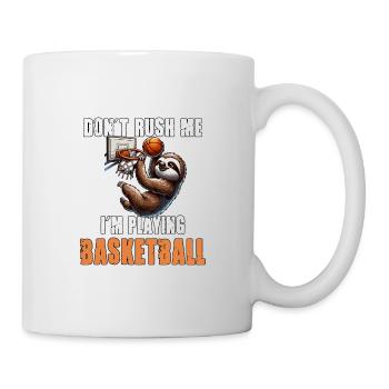 Faultier Basketball Ich hetze nicht ich spiele - Tasse - Weiß - Rechts