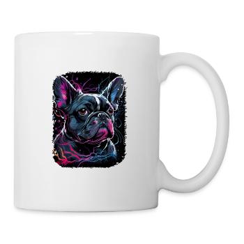 Französische Bulldogge Hund Mops - Tasse - Weiß - Rechts