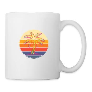 Coole Palme Tropische Strand-Vibes für - Tasse - Weiß - Rechts