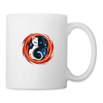 Yin Yang Katzen Katzenkunst für einen - Tasse - Weiß - Rechts