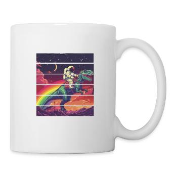 Astronaut reitet T-Rex Dinosaurier - Tasse - Weiß - Rechts