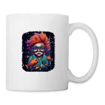 Astronaut Kunst Raumfahrt Fisch für - Tasse - Weiß - Rechts