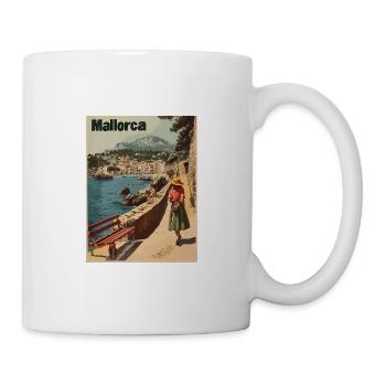 Vintage Mallorca Reise Spanien Insel - Tasse - Weiß - Rechts