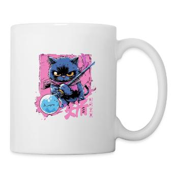 Japanische Katze Samurai Style für Katzen Fans - Tasse - Weiß - Rechts