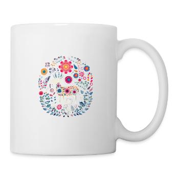 Reh Waldlandschaft Farn Hirsch für Naturfreunde - Tasse - Weiß - Rechts