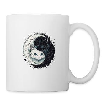 Yin Yang Katzen Katzenkunst für einen - Tasse - Weiß - Rechts