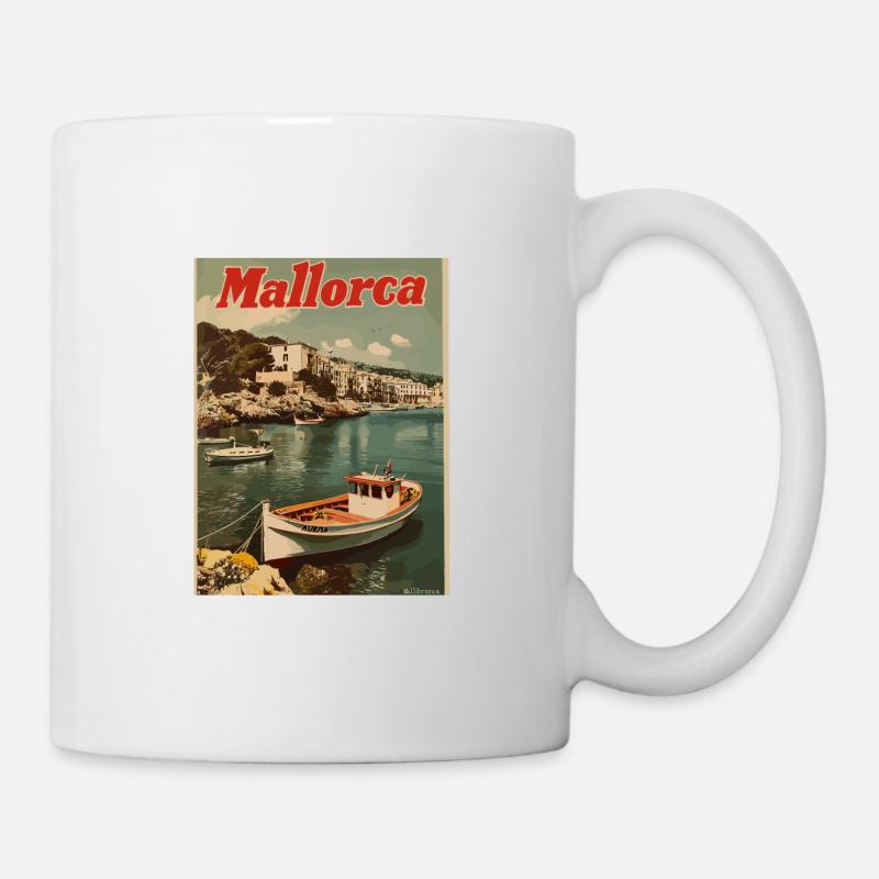 Vintage Mallorca Reise Spanien Insel - Tasse - Weiß