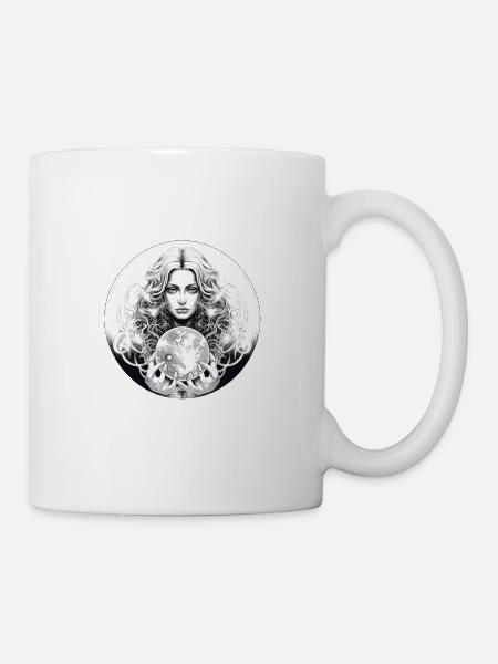 Mystikerin Wahrsagerin Magische Kristallkugel - Tasse - Weiß