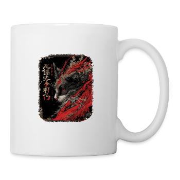 Japanische Katze Samurai Style für Katzen Fans - Tasse - Weiß - Rechts