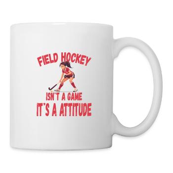 Frauen Feldhockey Einstellung Sportlich Spielerin - Tasse - Weiß - Rechts
