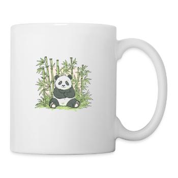 Niedlicher Panda Bambus Wald Tier Tierwelt - Tasse - Weiß - Rechts