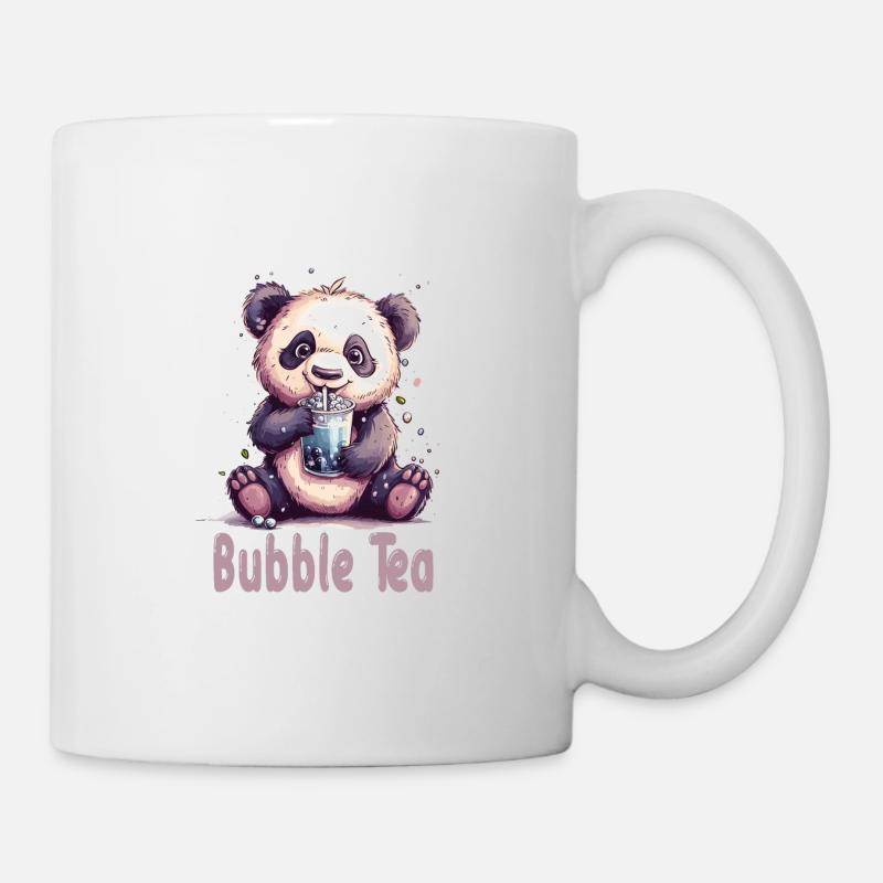 Niedlicher Panda mit Tee - Tasse - Weiß