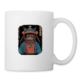 Japanische Katze Samurai Style für Katzen Fans - Tasse - Weiß - Rechts