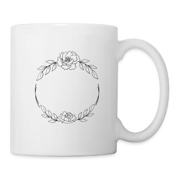Personalisierbar Lieblicher Kranz - Tasse - Weiß - Rechts