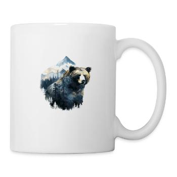 Wald Bär Natur Wildlife Kunst Berg Tier - Tasse - Weiß - Rechts