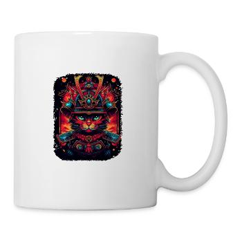 Japanische Katze Samurai Style für Katzen Fans - Tasse - Weiß - Rechts