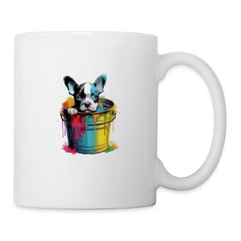 Boston Terrier Niedlicher Hund Farbeimer - Tasse - Weiß - Rechts