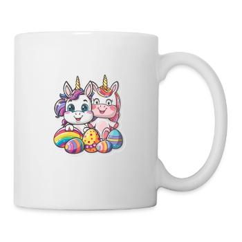 Einhorn Ostern für Kinder Regenbogen und Eier für - Tasse - Weiß - Rechts