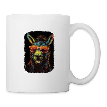 Esel Art Funky Animal Summer Style Sonnenbrille - Tasse - Weiß - Rechts